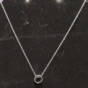 Touchstone Crystal by Swarovski Jet Black Solitaire Necklace